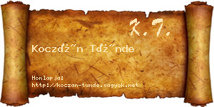 Koczán Tünde névjegykártya