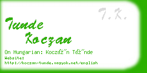 tunde koczan business card